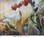 Sunlight Over Freesias-1, Oil on Canvas